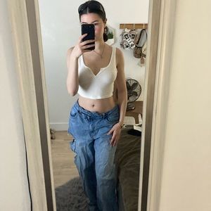 TNA Cropped White Tank